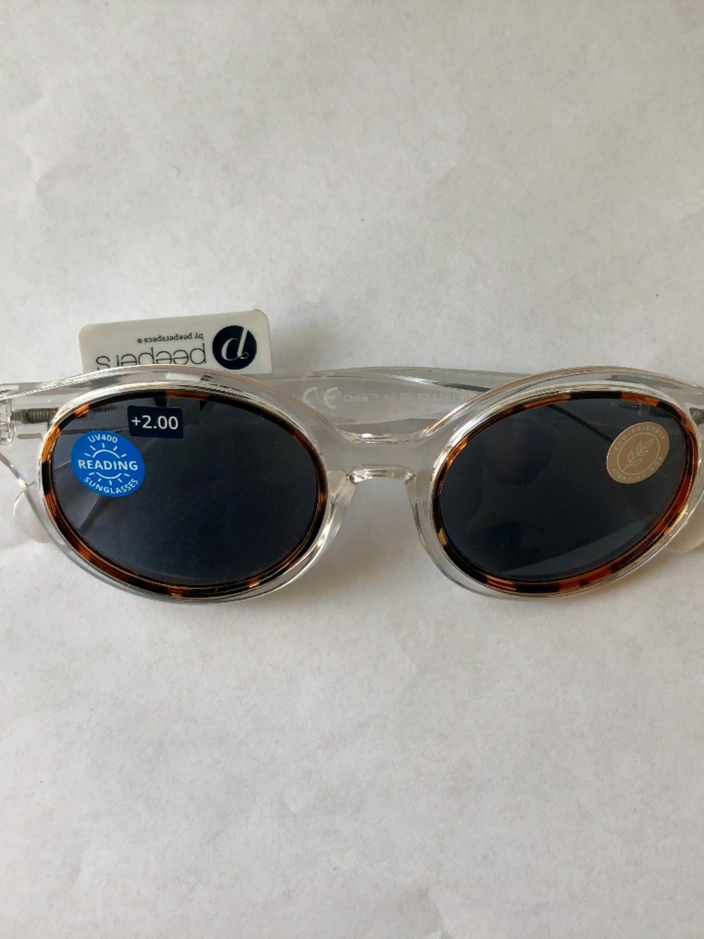 New Peepers Clear & Tortoise Charm Reading Sunglasses +2.00‎